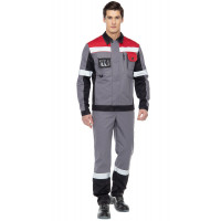 Куртка мужская летняя "Виват" серо-черно-красная