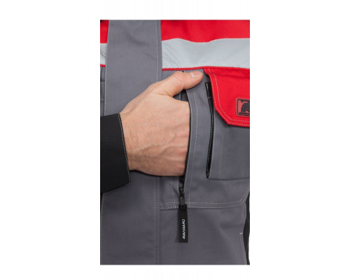 Куртка мужская летняя "Виват" серо-черно-красная