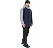 Куртка мужская утепленная рабочая "Челленджер" синяя с серым