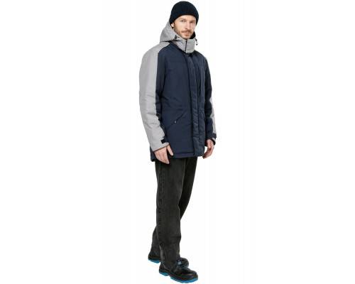 Куртка мужская утепленная рабочая «Челленджер» синяя с серым