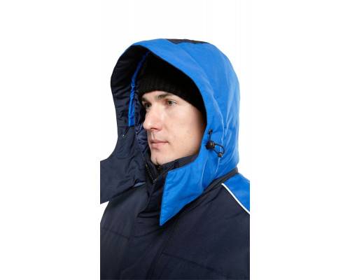 Куртка мужская утепленная рабочая «Челленджер» синяя с васильковым