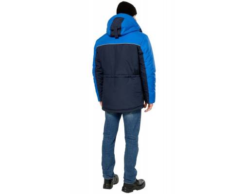 Куртка мужская утепленная рабочая «Челленджер» синяя с васильковым