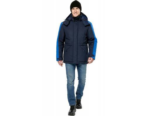 Куртка мужская утепленная рабочая «Челленджер» синяя с васильковым