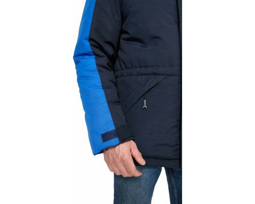 Куртка мужская утепленная рабочая «Челленджер» синяя с васильковым