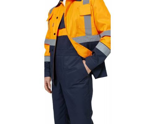 Костюм мужской сигнальный рабочий летний "Альянс" РФ с пк цв. фл. оранж.-синий