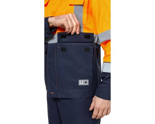 Костюм мужской сигнальный рабочий летний "Альянс" РФ с пк цв. фл. оранж.-синий