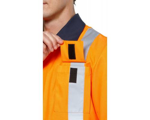 Костюм мужской сигнальный рабочий летний "Альянс" РФ с пк цв. фл. оранж.-синий