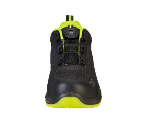 Полуботинки «Капер» с быстрой шнуровкой, КП, ПУ/ПУ, чёрно-лаймовые