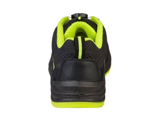Полуботинки «Капер» с быстрой шнуровкой, КП, ПУ/ПУ, чёрно-лаймовые