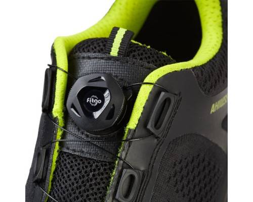 Полуботинки «Капер» с быстрой шнуровкой, КП, ПУ/ПУ, чёрно-лаймовые