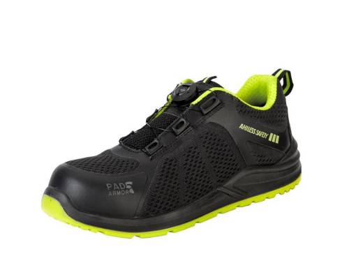 Полуботинки «Капер» с быстрой шнуровкой, КП, ПУ/ПУ, чёрно-лаймовые