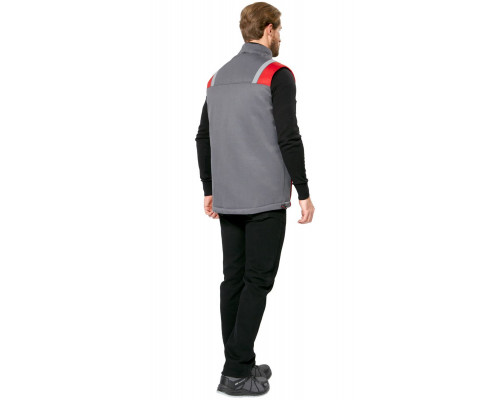 Жилет мужской утеплённый рабочий «Авангард» серый-красный