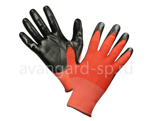 Перчатки нейлоновые с нитриловым покрытием