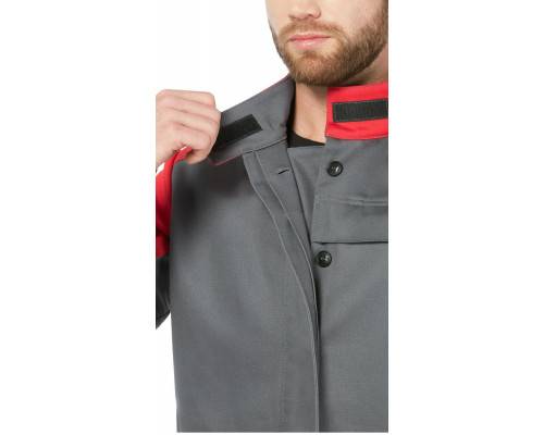 Костюм сварщика «Баклер» с ПК, цвет серый-красный