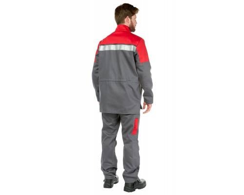Костюм сварщика «Баклер» с ПК, цвет серый-красный