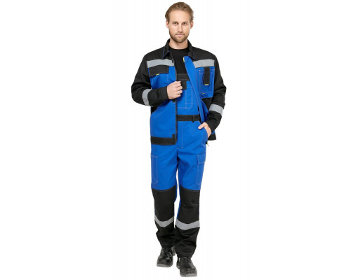 Костюм мужской рабочий летний «Гудзон» NEW василёк-чёрный