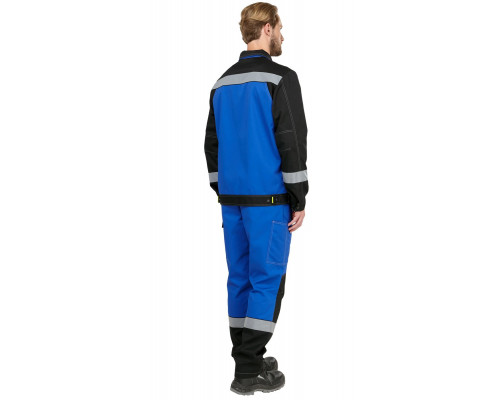 Костюм мужской рабочий летний «Гудзон» NEW василёк-чёрный