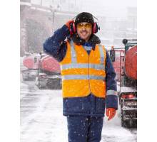 Жилет сигнальный "Маяк" цв. оранжевый (2 гориз., 2 верт.полосы СОП)